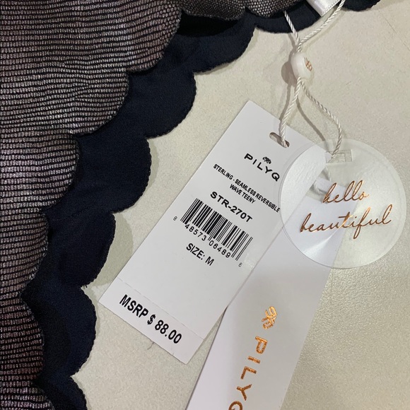 PILYQ Reversible Wave Bikini Bottom Silver/Black - Picture 3 of 6